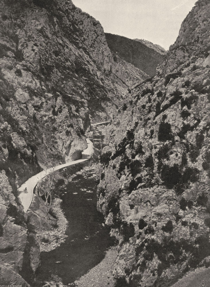 AUDE. La route dans la gorge de Pierre- Lys 1903 old antique print picture